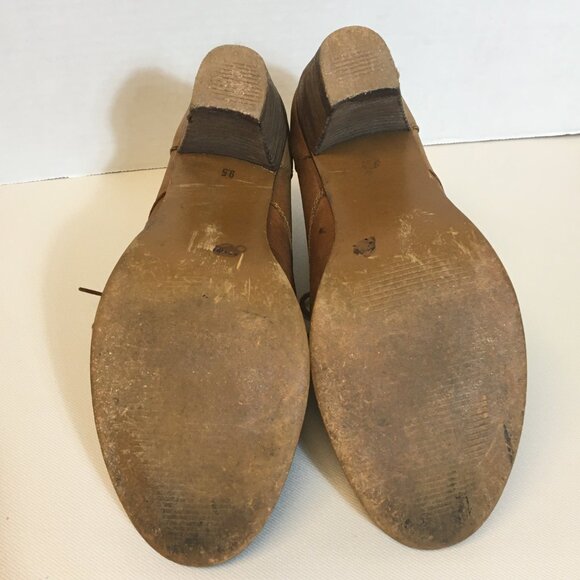 Steve Madden Bootie Jasperr Cuffed Tan Leather Size 9.5 Distressed - Picture 8 of 14